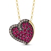 Thumbnail Image 1 of Godiva x Le Vian Ruby Heart Necklace 1/6 ct tw Diamonds 14K Honey Gold 19&quot;