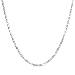 Diamond-Cut Solid Cube Bead Chain Necklace 2.5mm Sterling Silver 18&quot;