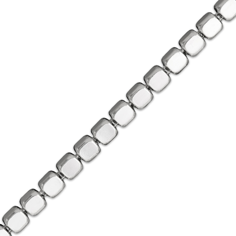 Main Image 3 of Diamond-Cut Solid Cube Bead Chain Necklace 2.5mm Sterling Silver 18&quot;