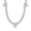 Thumbnail Image 1 of Men's Multi-Diamond Heart Station Necklace 3 ct tw 10K White Gold 20&quot;