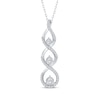 Thumbnail Image 1 of Memories, Moments, Magic Diamond Three-Stone Twist Drop Necklace 1/2 ct tw 10K White Gold 18&quot;