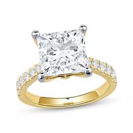 Lab-Grown Diamonds by KAY Princess-Cut Engagement Ring 4-1/2 ct tw 14K Yellow Gold