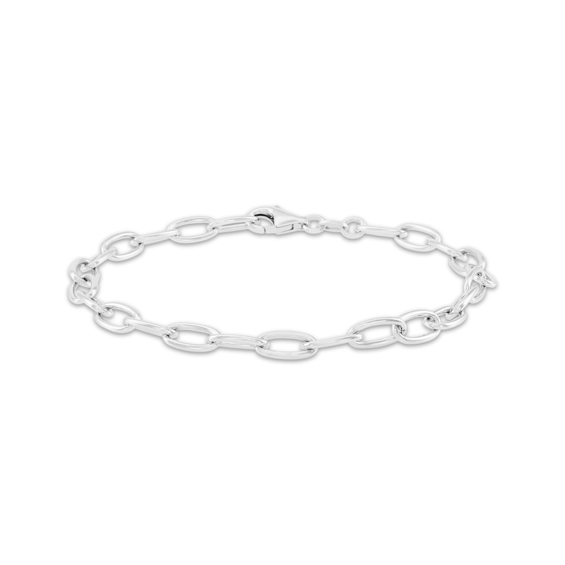 Charmed Memories Solid Paperclip Chain Bracelet 4.3mm Sterling Silver 7.5"