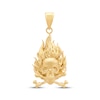 Thumbnail Image 1 of Men's Flaming Skull & Crossbones Charm 10K Yellow Gold