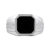 Thumbnail Image 3 of Men's Black Onyx & Lab-Grown Diamond Ring 1/10 ct tw Sterling Silver