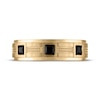 Thumbnail Image 3 of Men's Square-Cut Black Diamond Three-Stone Wedding Band 3/4 ct tw 10K Yellow Gold