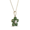 Thumbnail Image 2 of Nephrite Jade & Multi-Diamond Flower Necklace 1/10 ct tw 14K Yellow Gold 18&quot;