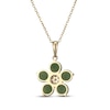 Thumbnail Image 3 of Nephrite Jade & Multi-Diamond Flower Necklace 1/10 ct tw 14K Yellow Gold 18&quot;