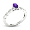 Thumbnail Image 4 of Amethyst & Diamond Ring 1/15 ct tw 10K White Gold