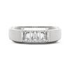 Thumbnail Image 3 of Men's THE LEO Legacy Lab-Grown Diamond Emerald-Cut Wedding Band 1 ct tw 14K White Gold