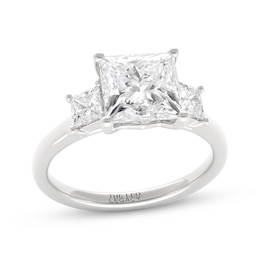 THE LEO Legacy Lab-Grown Diamond Princess-Cut Three-Stone Engagement Ring 2-1/2 ct tw 14K White Gold