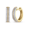 Thumbnail Image 1 of STUDIO BY KAY Diamond-Edged Hoop Earrings 1/4 ct tw 10K Yellow Gold