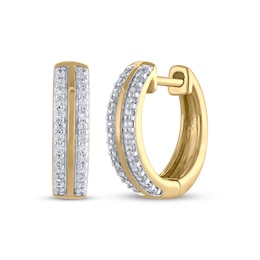 STUDIO BY KAY Diamond-Edged Hoop Earrings 1/4 ct tw 10K Yellow Gold