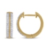 Thumbnail Image 3 of STUDIO BY KAY Diamond-Edged Hoop Earrings 1/4 ct tw 10K Yellow Gold