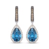 Thumbnail Image 2 of Le Vian Pear-Shaped Blue Topaz Dangle Hoop Earrings 1/2 ct tw Diamonds 14K Vanilla Gold