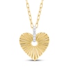 Thumbnail Image 1 of STUDIO BY KAY Diamond Textured Heart Necklace 1/10 ct tw 24K Yellow Gold Vermeil Sterling Silver 20&quot;