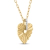 Thumbnail Image 2 of STUDIO BY KAY Diamond Textured Heart Necklace 1/10 ct tw 24K Yellow Gold Vermeil Sterling Silver 20&quot;