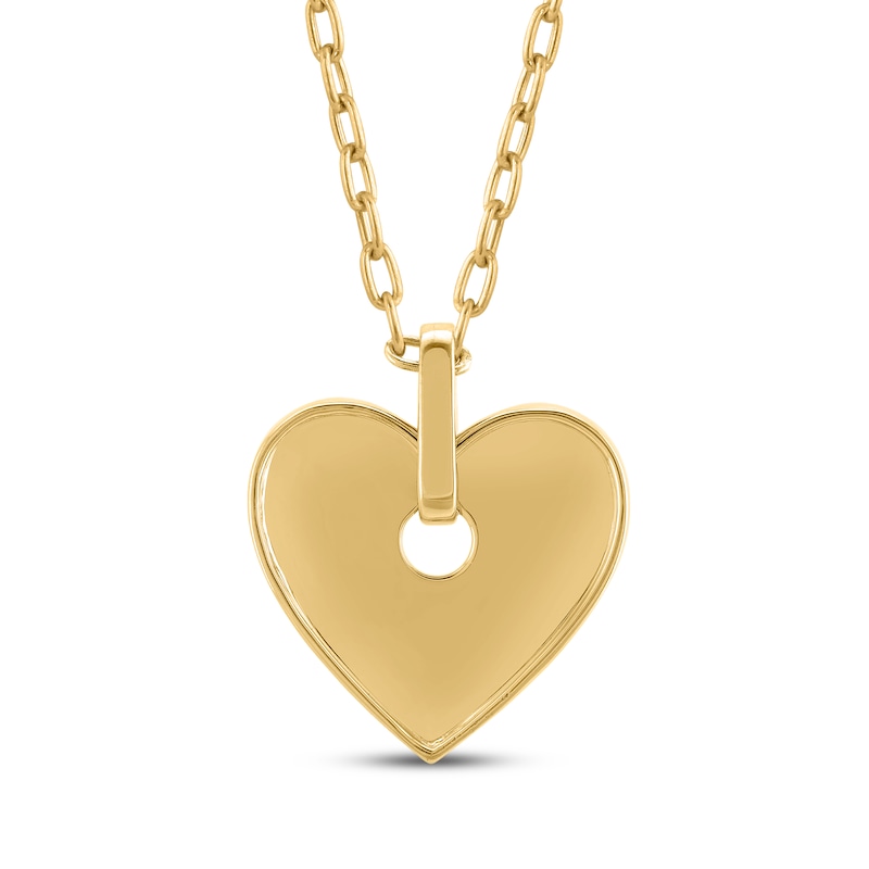 Main Image 3 of STUDIO BY KAY Diamond Textured Heart Necklace 1/10 ct tw 24K Yellow Gold Vermeil Sterling Silver 20&quot;