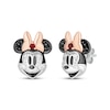 Thumbnail Image 1 of Disney Treasures Minnie Mouse Garnet & Diamond Earrings 1/20 ct tw Sterling Silver & 10K Rose Gold