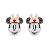 Thumbnail Image 2 of Disney Treasures Minnie Mouse Garnet & Diamond Earrings 1/20 ct tw Sterling Silver & 10K Rose Gold