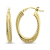 Thumbnail Image 1 of Reaura Rope Twist Crossover Hoop Earrings Repurposed 14K Yellow Gold