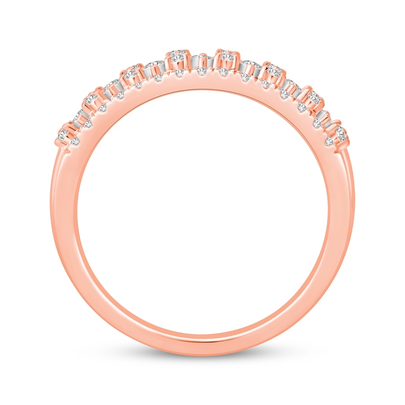 Main Image 3 of Diamond Multi-Row Anniversary Ring 1/2 ct tw 10K Rose Gold