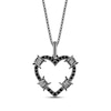 Thumbnail Image 1 of Ink & Ice Black Diamond Barbed Wire Heart Necklace 1/8 ct tw Black Rhodium-Plated Sterling Silver 18&quot;