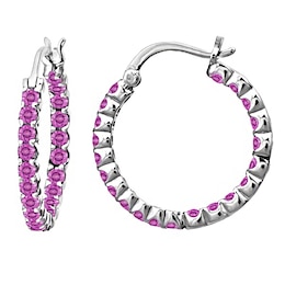 Front Back Birthstone Hoop Earrings (1 Stone)