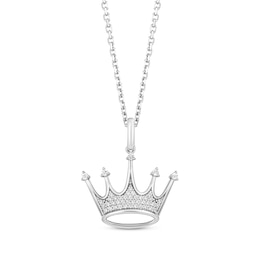 Hallmark Diamonds Crown Necklace 1/6 ct tw Sterling Silver 18&quot;