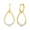 Thumbnail Image 1 of Diamond Convertible Teardrop & Hoop Earrings 1/3 ct tw 10K Yellow Gold