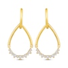 Thumbnail Image 2 of Diamond Convertible Teardrop & Hoop Earrings 1/3 ct tw 10K Yellow Gold