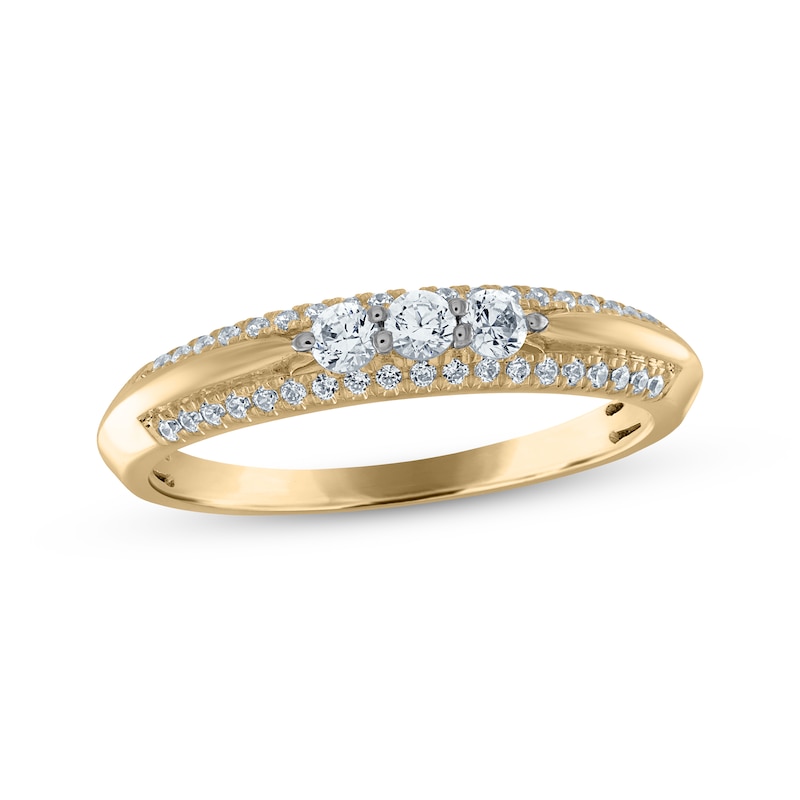 Main Image 1 of Diamond Three-Stone Anniversary Ring 1/3 ct tw 14K Yellow Gold