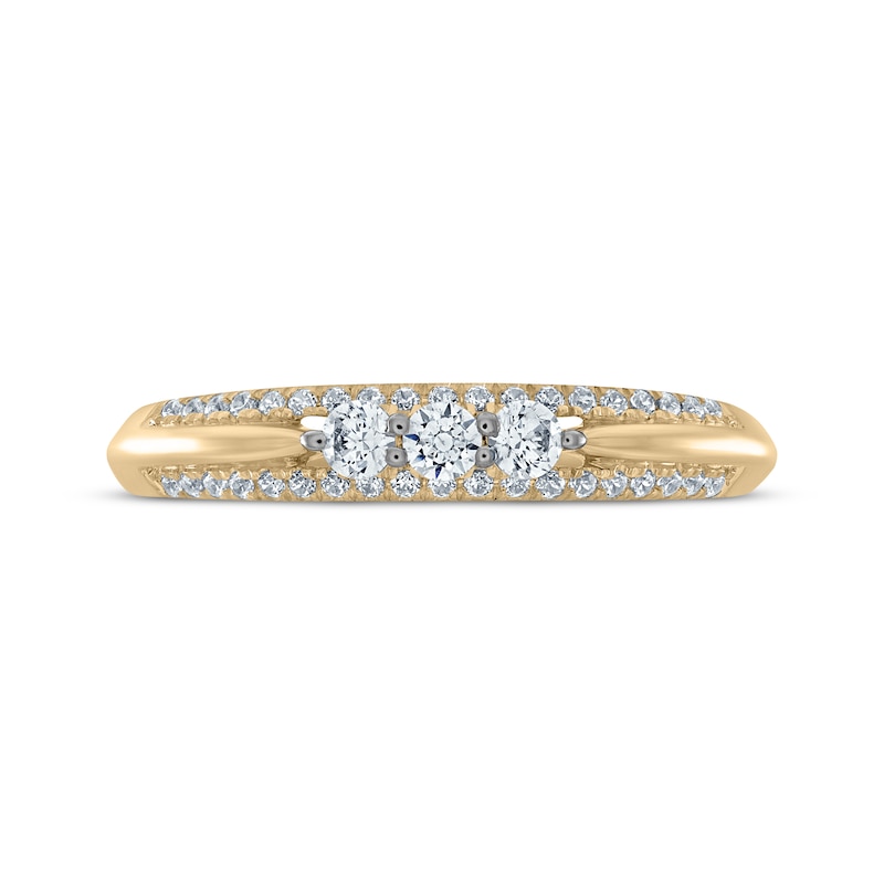 Main Image 3 of Diamond Three-Stone Anniversary Ring 1/3 ct tw 14K Yellow Gold