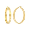 Thumbnail Image 1 of Diamond-Cut Applique Hoop Earrings 10K Yellow Gold 30mm