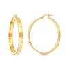 Thumbnail Image 3 of Diamond-Cut Applique Hoop Earrings 10K Yellow Gold 30mm