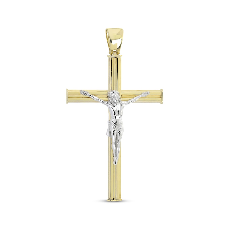 Main Image 1 of Square Crucifix Charm 10K Two-Tone Gold