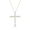 Thumbnail Image 1 of KAY Lab-Grown Diamonds Marquise & Round-Cut Cross Necklace 3/4 ct tw 10K Yellow Gold 18&quot;