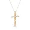 Thumbnail Image 1 of Lab-Grown Diamonds by KAY Marquise & Round-Cut Cross Necklace 3/4 ct tw 10K Yellow Gold 18"