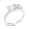 Thumbnail Image 1 of Toi et Moi Princess & Round-Cut Lab-Created Diamond Engagement ring 3-1/4 ct tw 14K White Gold