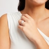 Thumbnail Image 4 of Toi et Moi Princess & Round-Cut Lab-Created Diamond Engagement ring 3-1/4 ct tw 14K White Gold