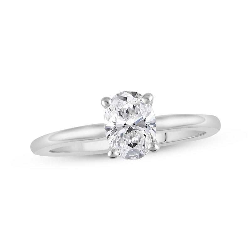 Lab-Grown Diamonds by KAY Oval-Cut Solitaire Engagement Ring 3/4 ct tw 14K White Gold (F/SI2)