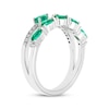 Thumbnail Image 2 of Pear-Shaped & Marquise-Cut Lab-Created Emerald & White Lab-Created Sapphire Stack Ring Sterling Silver