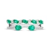 Thumbnail Image 3 of Pear-Shaped & Marquise-Cut Lab-Created Emerald & White Lab-Created Sapphire Stack Ring Sterling Silver