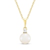 Thumbnail Image 1 of Cultured Pearl & Diamond Necklace 1/20 ct tw 10K Yellow Gold