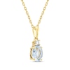 Thumbnail Image 2 of Oval-Cut Aquamarine & Diamond Necklace 1/20 ct tw 10K Yellow Gold