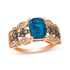 Thumbnail Image 1 of Le Vian Venetian Mosaic Cushion-Cut Blue Topaz Ring 1/2 ct tw Diamonds 14K Strawberry Gold