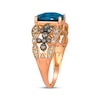 Thumbnail Image 2 of Le Vian Venetian Mosaic Cushion-Cut Blue Topaz Ring 1/2 ct tw Diamonds 14K Strawberry Gold