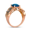 Thumbnail Image 3 of Le Vian Venetian Mosaic Cushion-Cut Blue Topaz Ring 1/2 ct tw Diamonds 14K Strawberry Gold