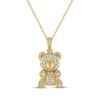 Thumbnail Image 1 of Teddy Bear Jewelry Collection Honoring St. Jude Diamond Necklace 1/5 ct tw 10K Yellow Gold 18&quot;