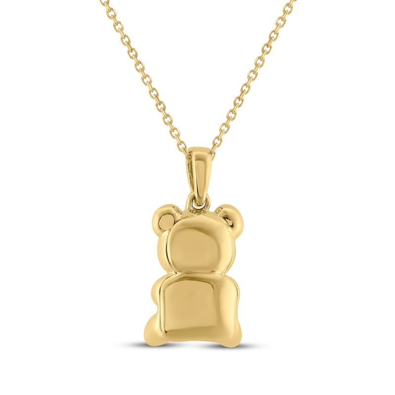 Main Image 3 of Teddy Bear Jewelry Collection Honoring St. Jude Diamond Necklace 1/5 ct tw 10K Yellow Gold 18&quot;